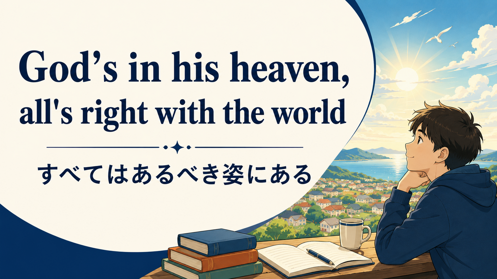 God’s in his heaven, all’s right with the worldの意味は？使い方・ニュアンス・例文を解説
