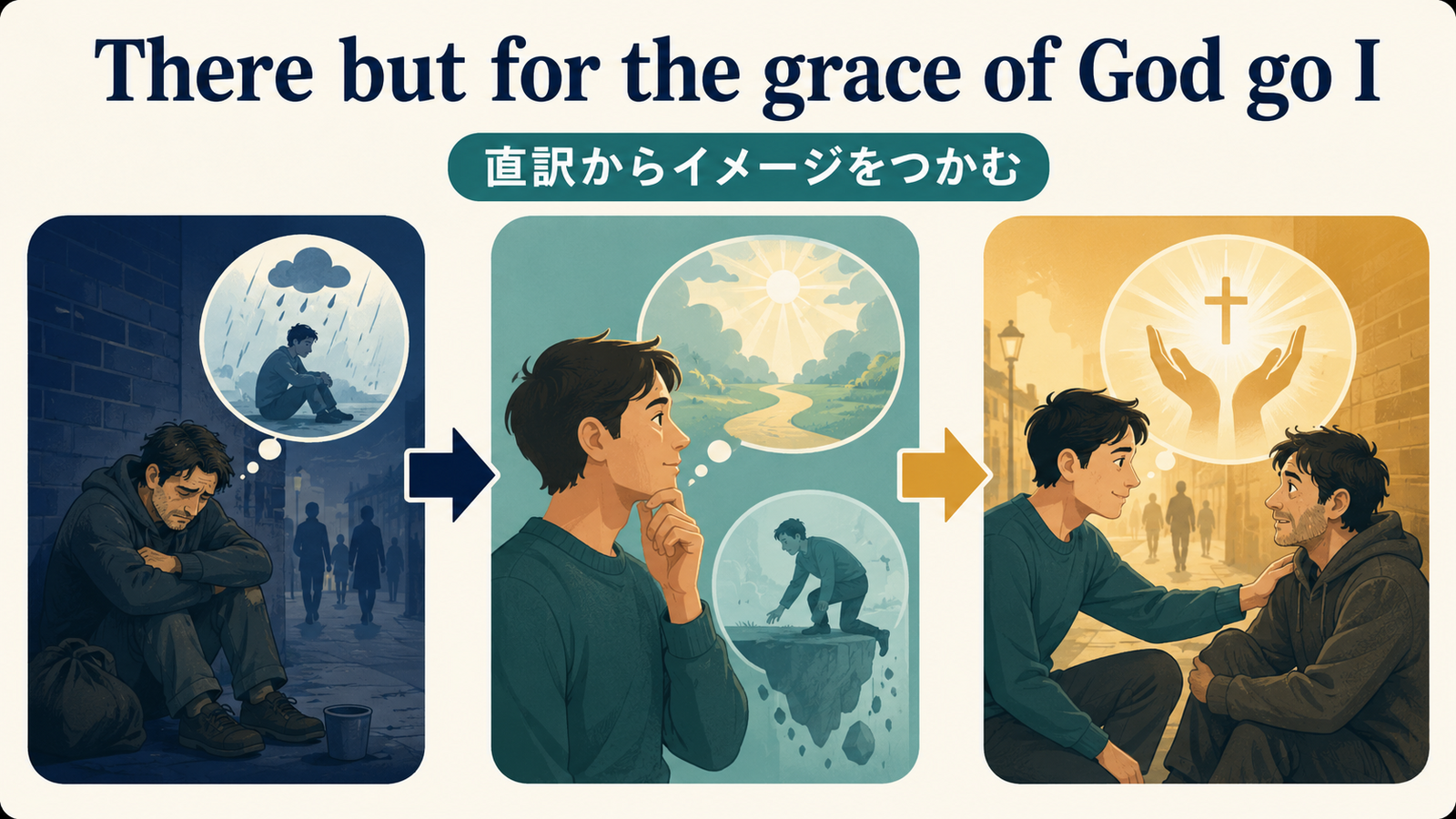 There but for the grace of God go Iを直訳から理解する解説図