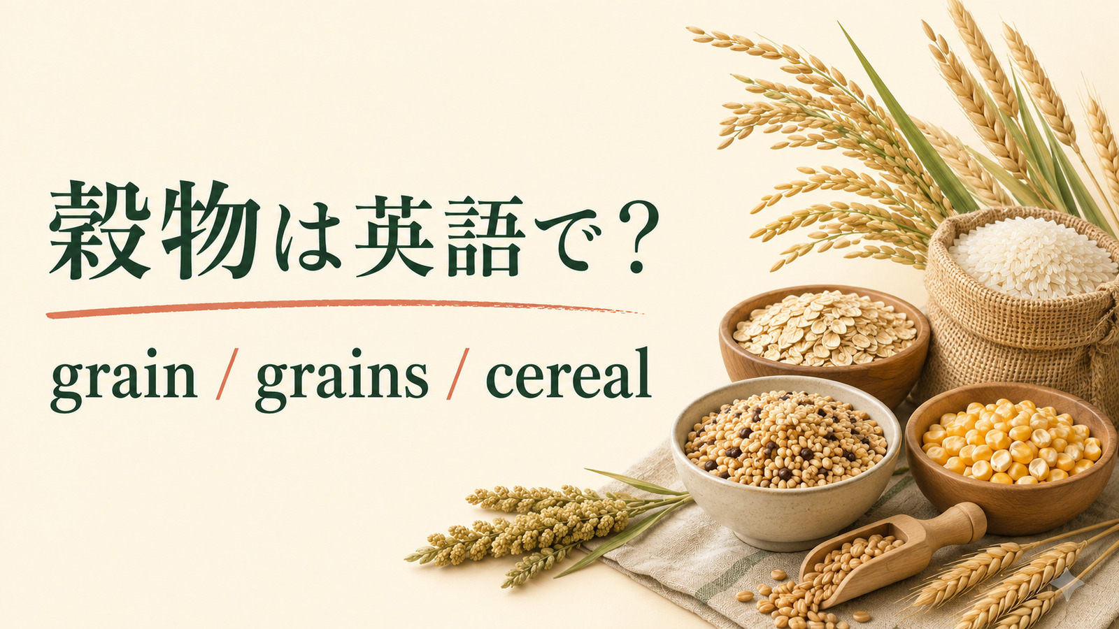 穀物は英語で?grain・grains・cereal