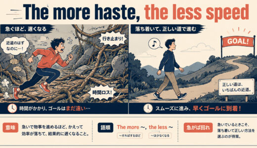 The more haste, the less speedの意味は？使い方・ニュアンス・例文を解説
