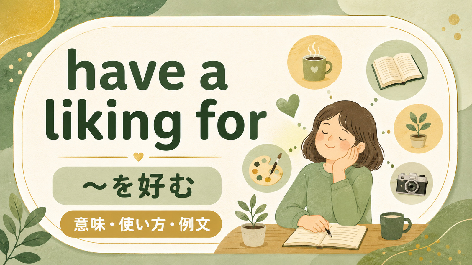 have a liking forの意味「〜を好む・〜が気に入っている」と使い方を解説するアイキャッチ画像