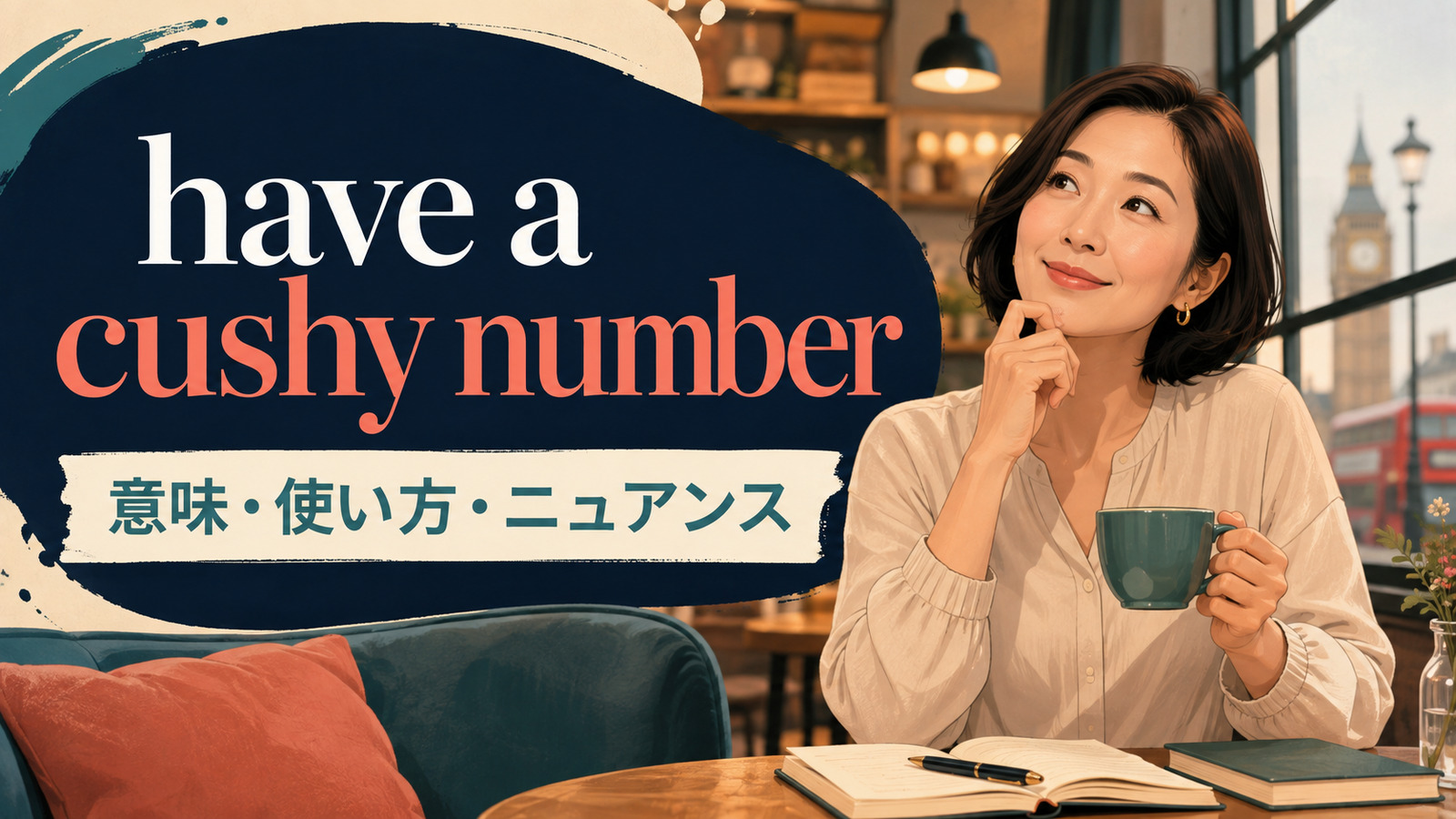 have a cushy numberの意味・使い方・ニュアンスを解説するアイキャッチ画像