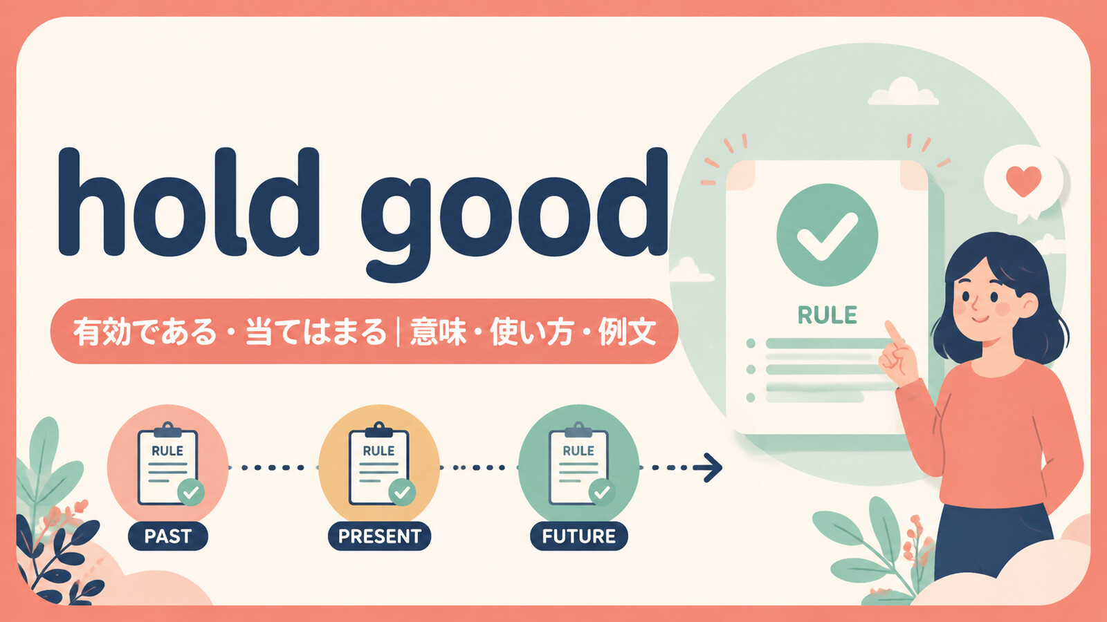 hold goodの意味・使い方・例文を示すアイキャッチ