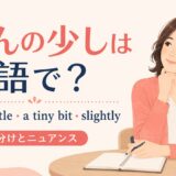 ほんの少し 英語表現の使い分け