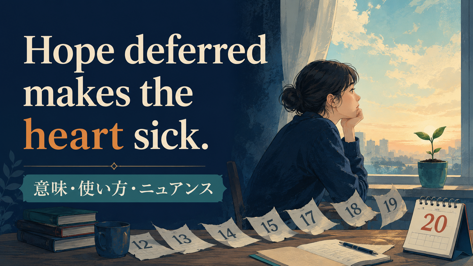 Hope deferred makes the heart sick.の意味・使い方｜ニュアンス・例文を解説