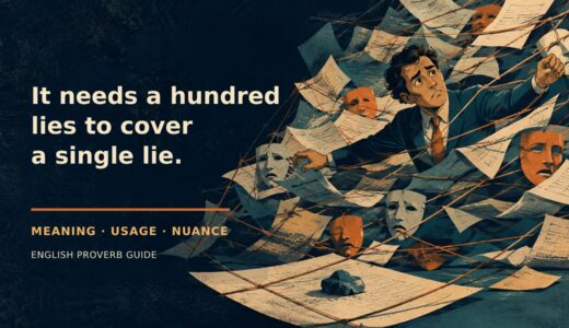 It needs a hundred lies to cover a single lie.の意味・使い方｜ニュアンスと例文を解説