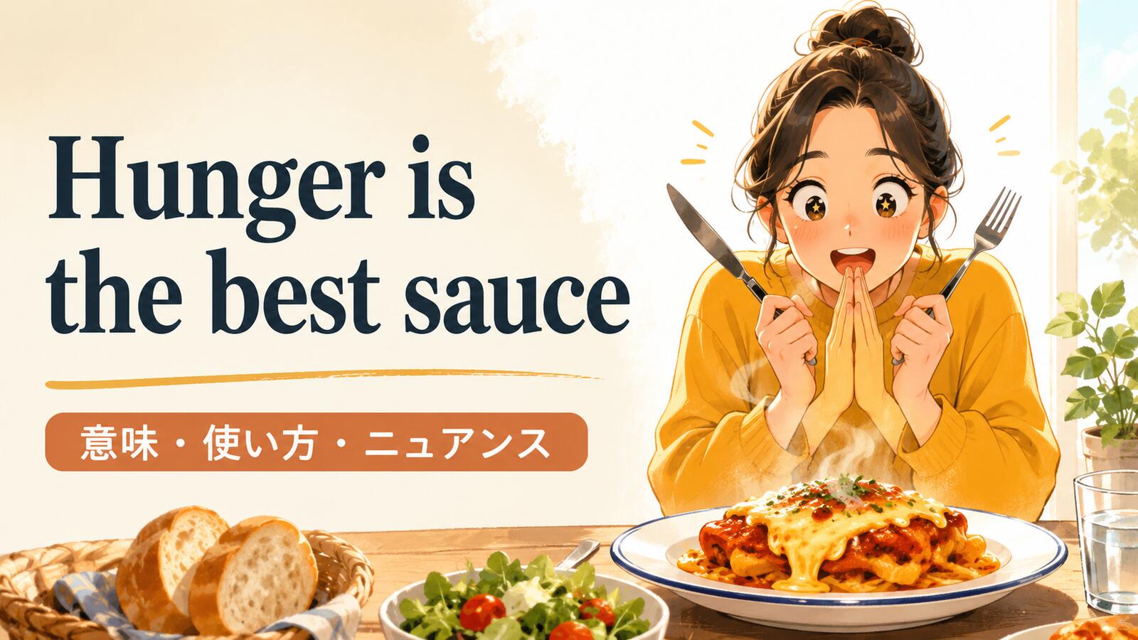 Hunger is the best sauce の意味は？使い方・ニュアンス・例文を解説