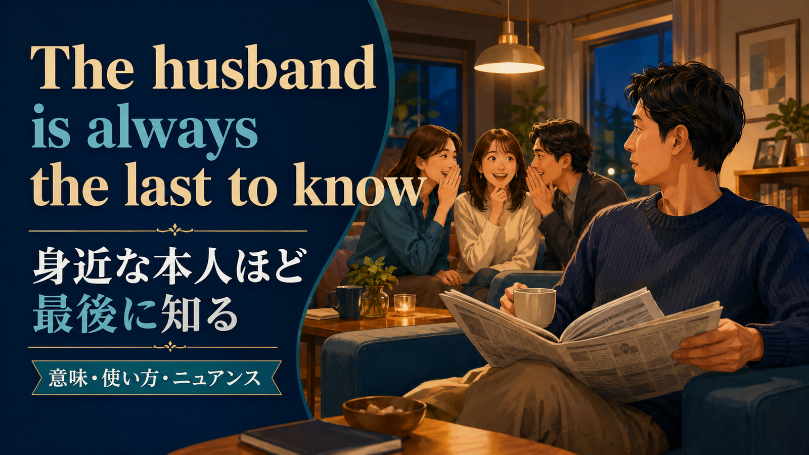 The husband is always the last to knowの意味は？使い方・ニュアンス・例文を解説