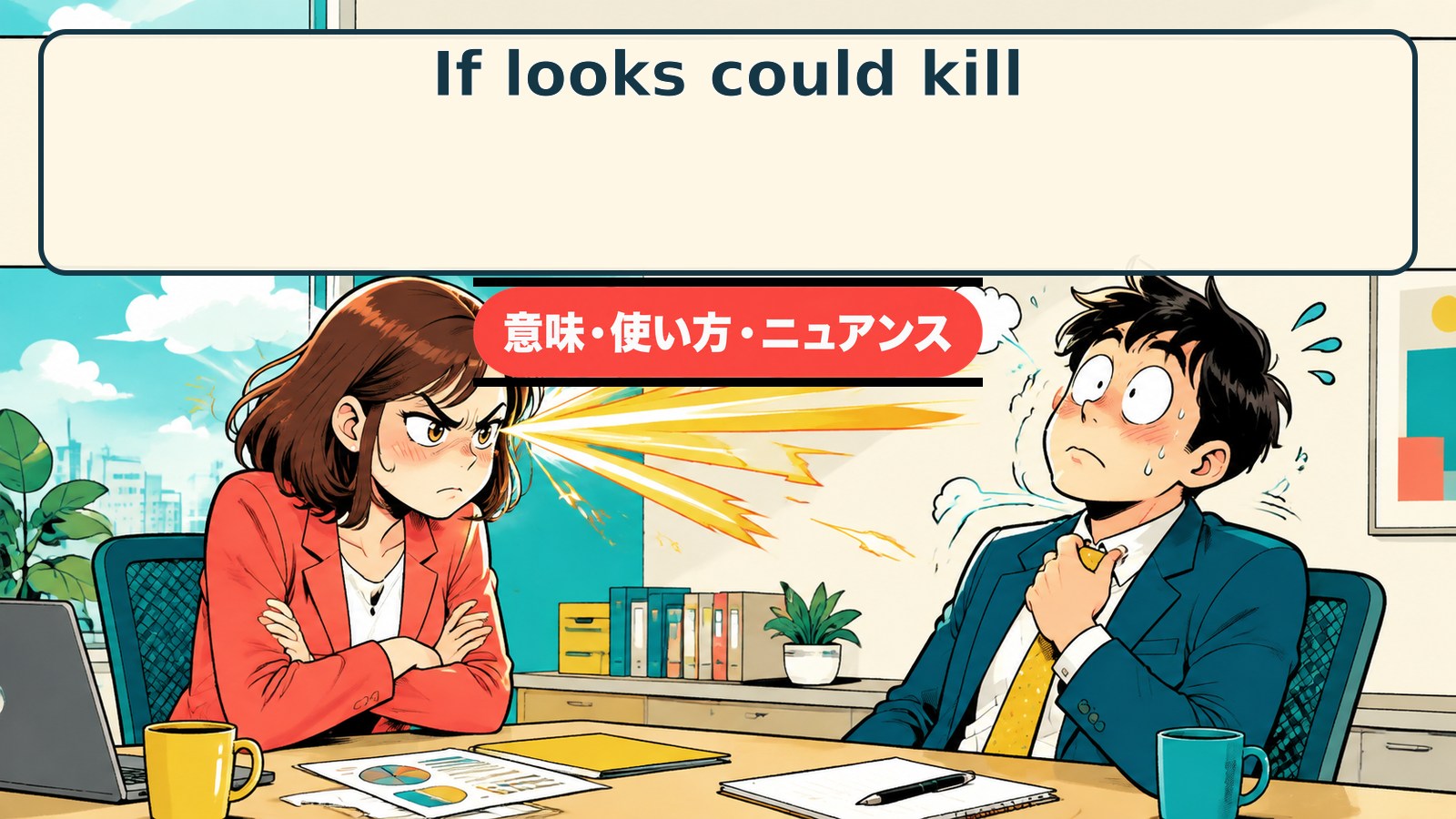If looks could kill.の意味・使い方｜怖いにらみを表す英語表現