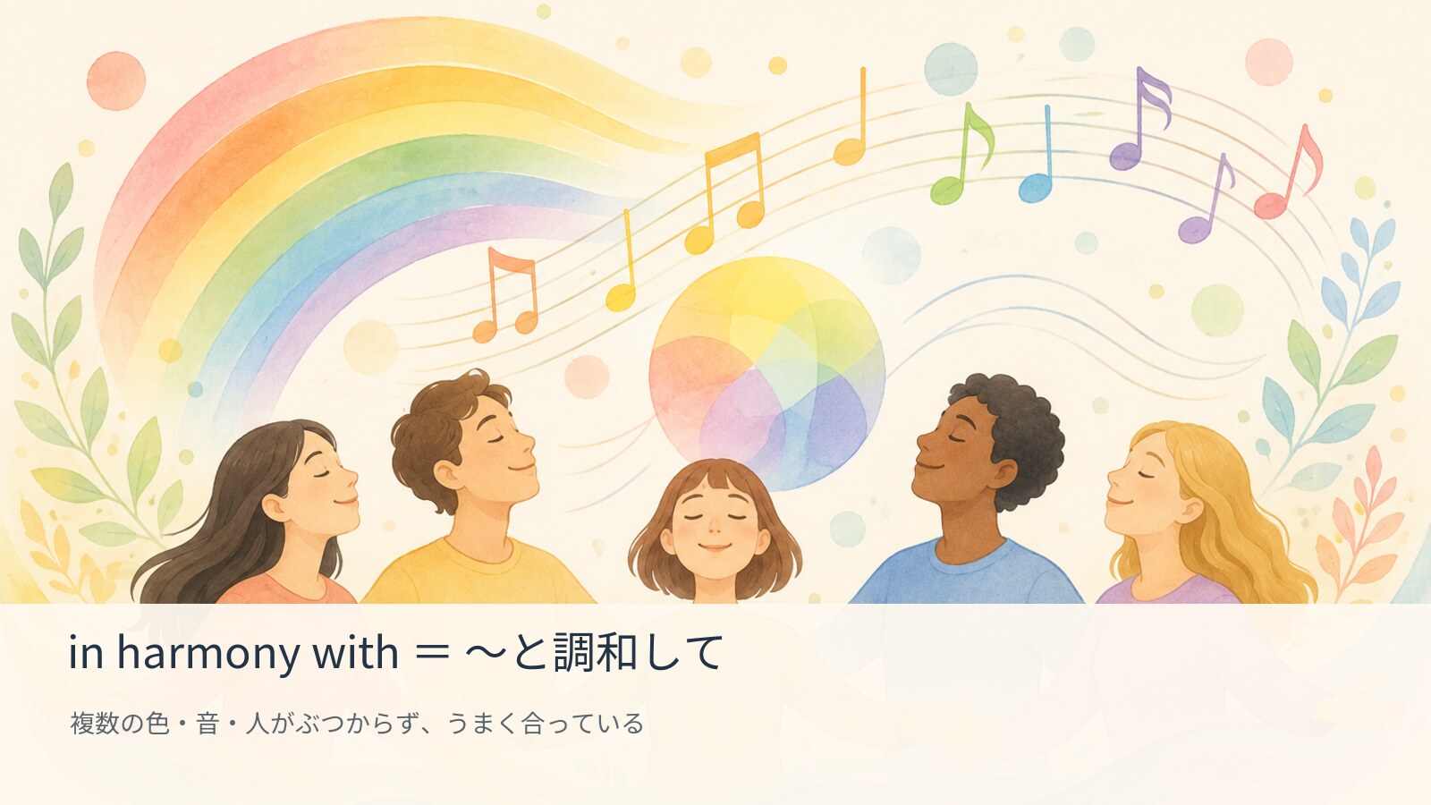in harmony withの意味を図で解説