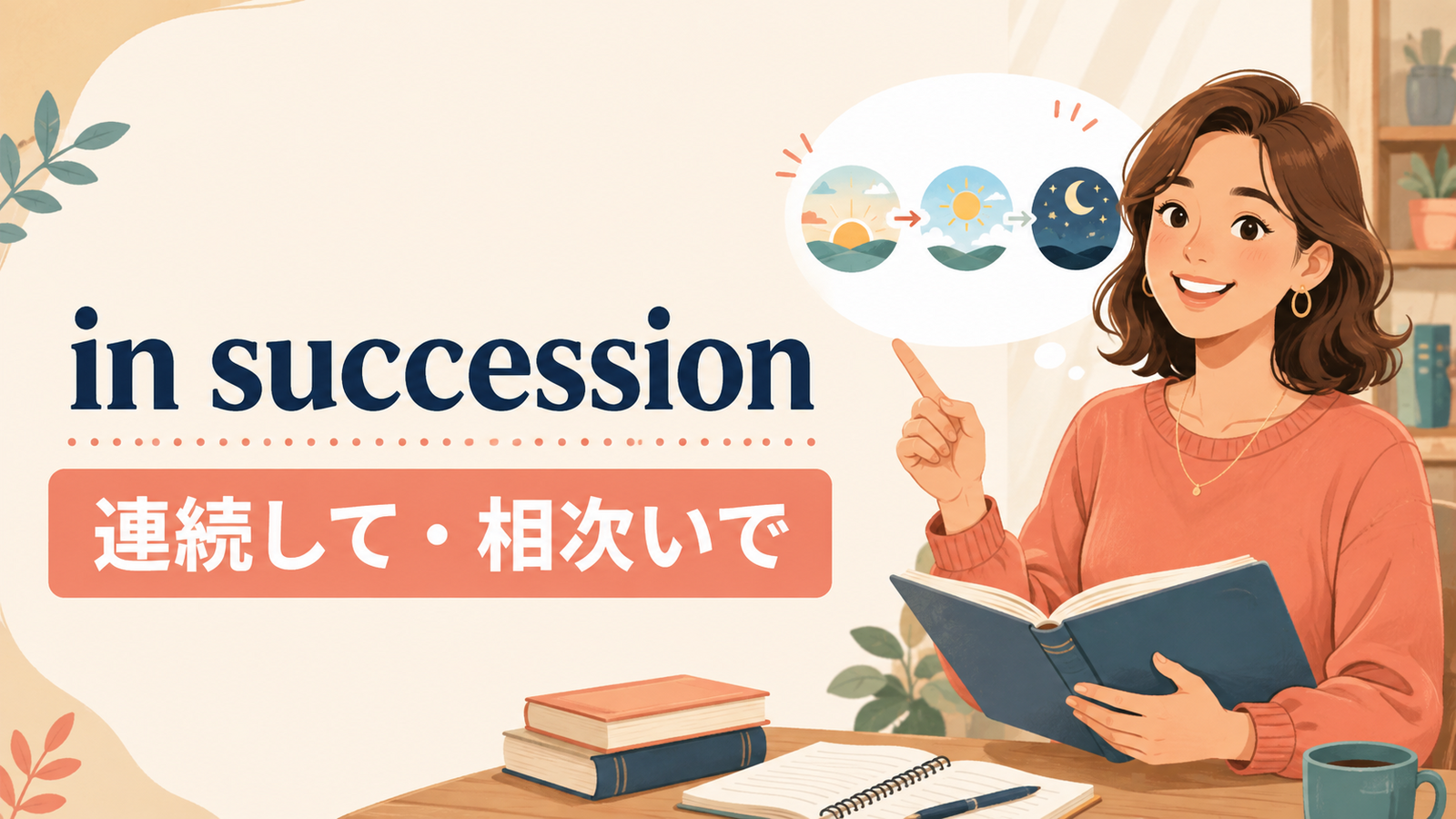 in successionの意味は？「連続して・相次いで」の使い方・ニュアンスと例文