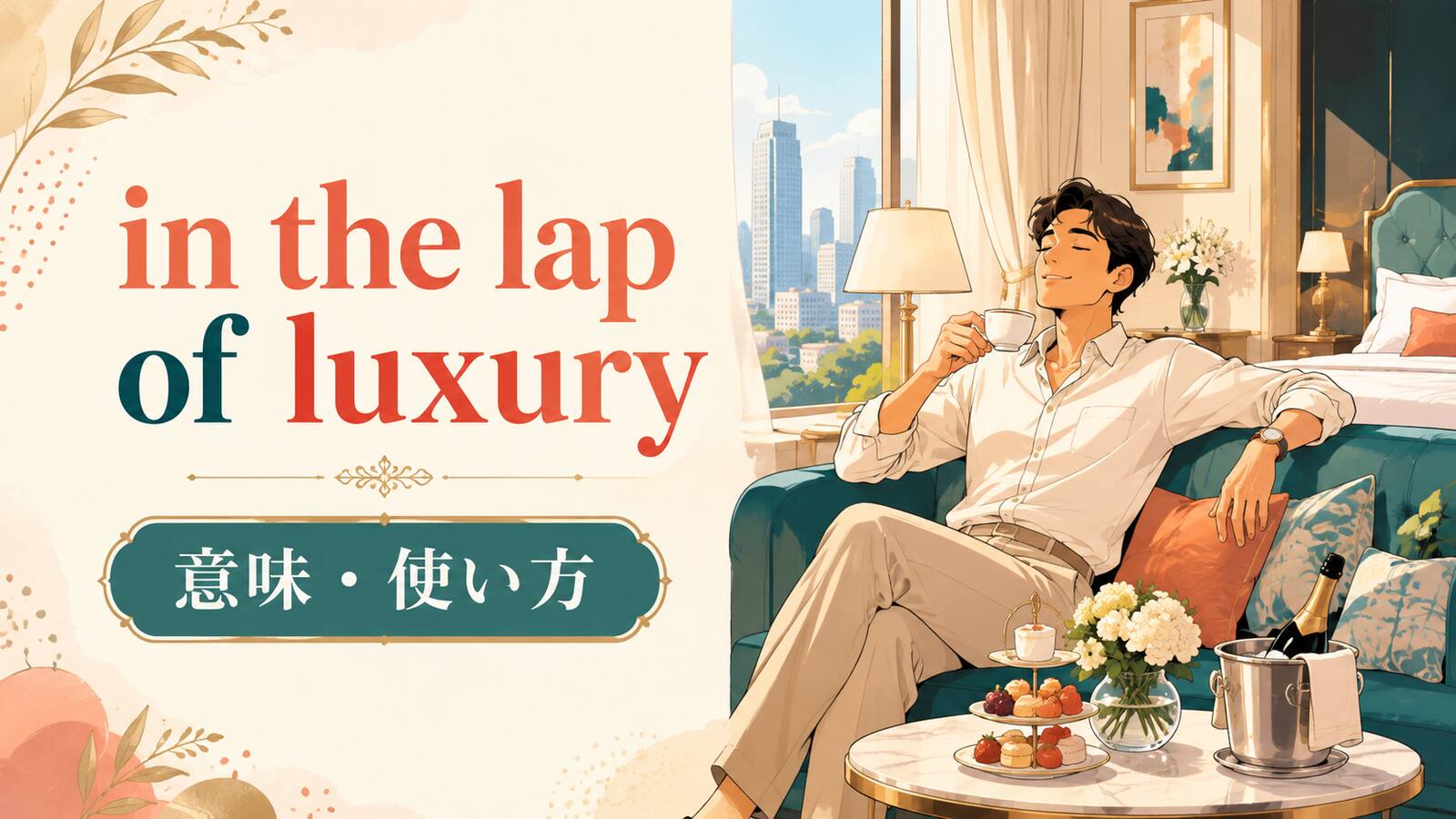 in the lap of luxuryの意味・使い方を解説するアイキャッチ画像