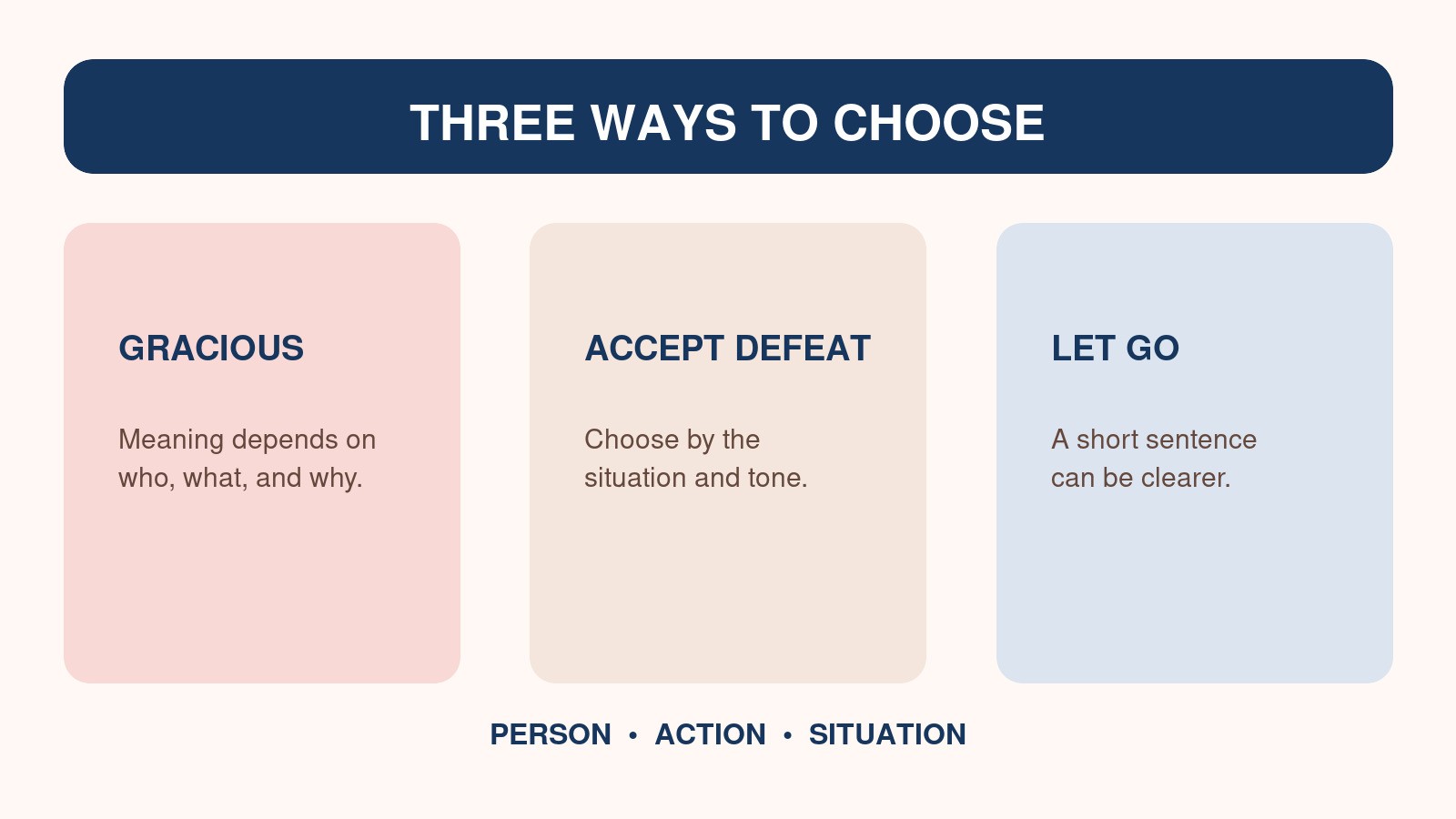 「潔い」を表すgracious・accept defeat・let goの比較