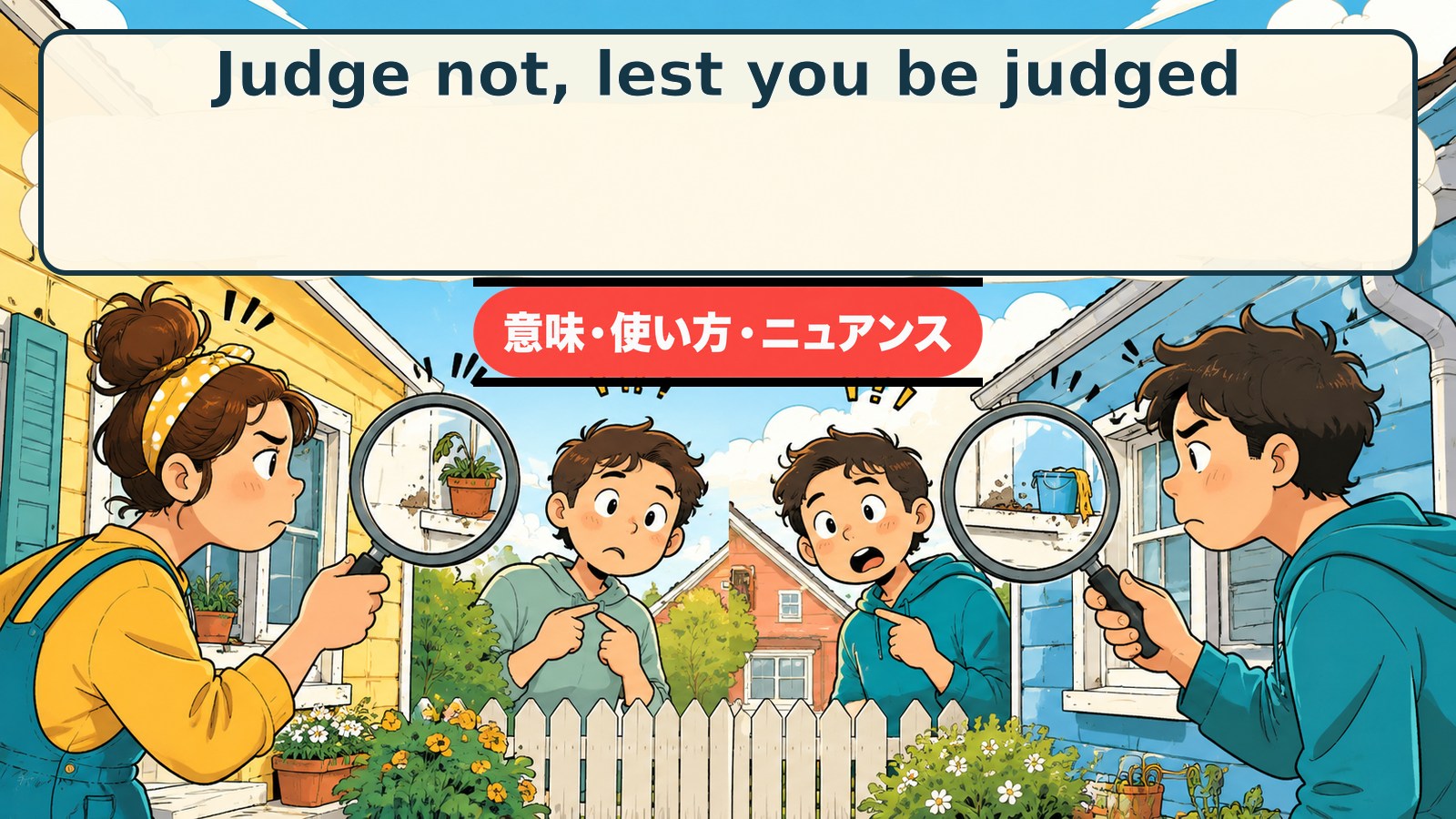 Judge not, lest you be judged.の意味・使い方｜人を裁く前の戒めを解説