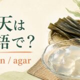 寒天の英語名と代表的な姿を紹介する画像