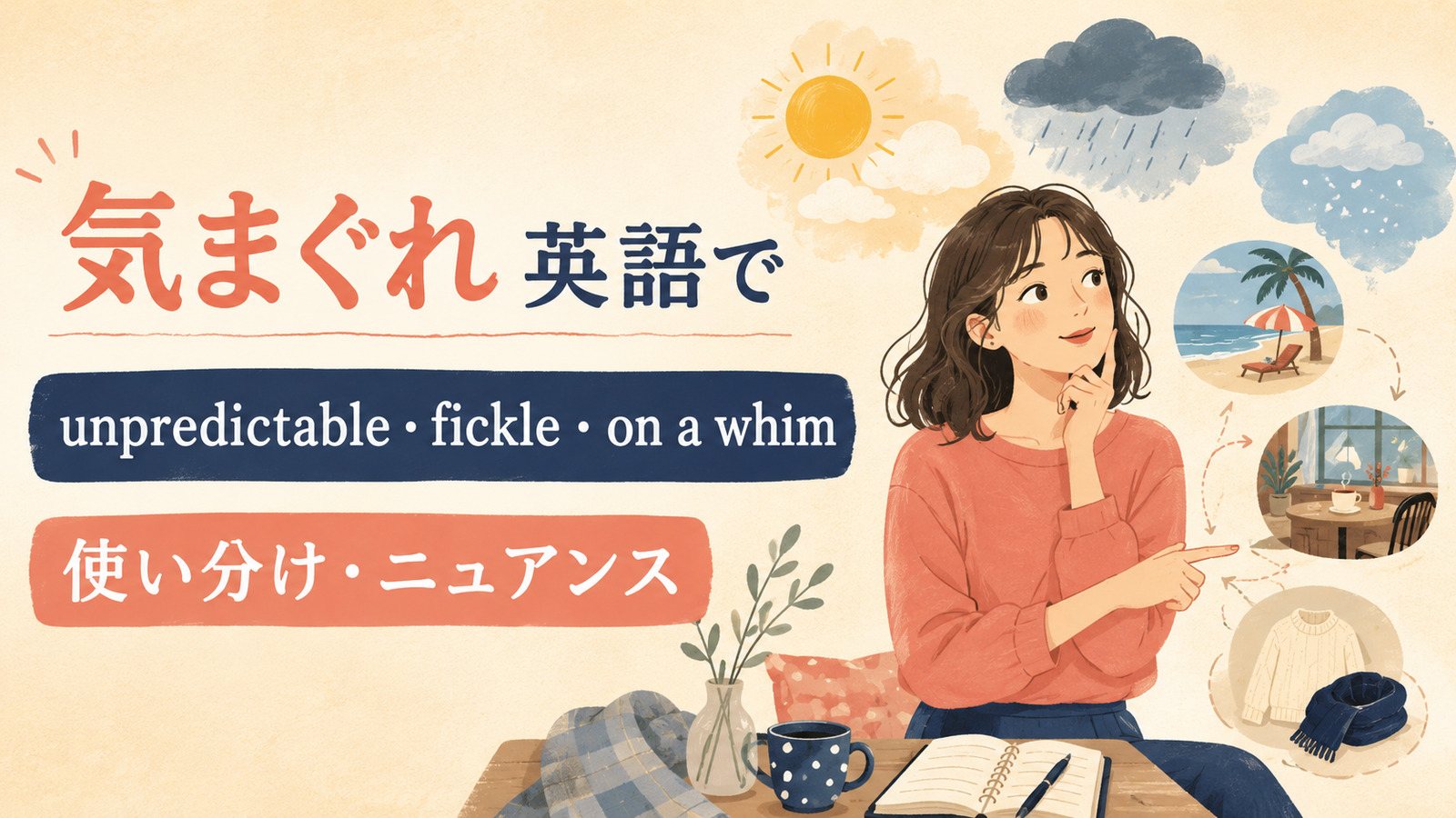 「気まぐれ」は英語で?unpredictable・fickle・on a whimの違い