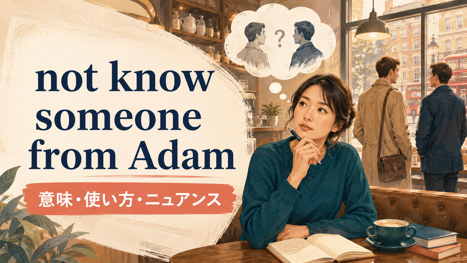 not know someone from Adamの意味・使い方・ニュアンスを解説するアイキャッチ画像