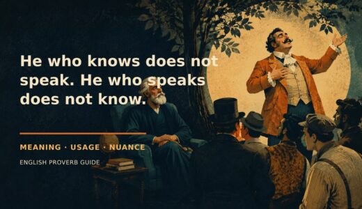 He who knows does not speak. He who speaks does not know.の意味・使い方｜ニュアンスと例文を解説