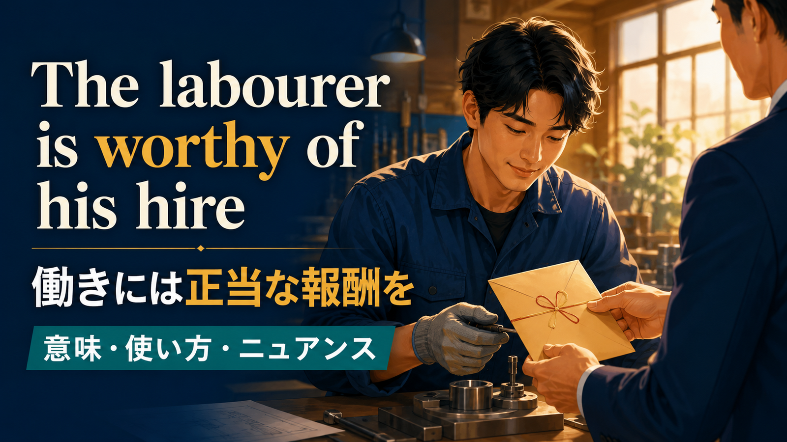 The labourer is worthy of his hireの意味は？使い方・ニュアンス・例文を解説