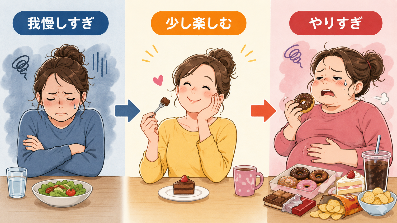 A little of what you fancy does you goodのニュアンスを示す解説図
