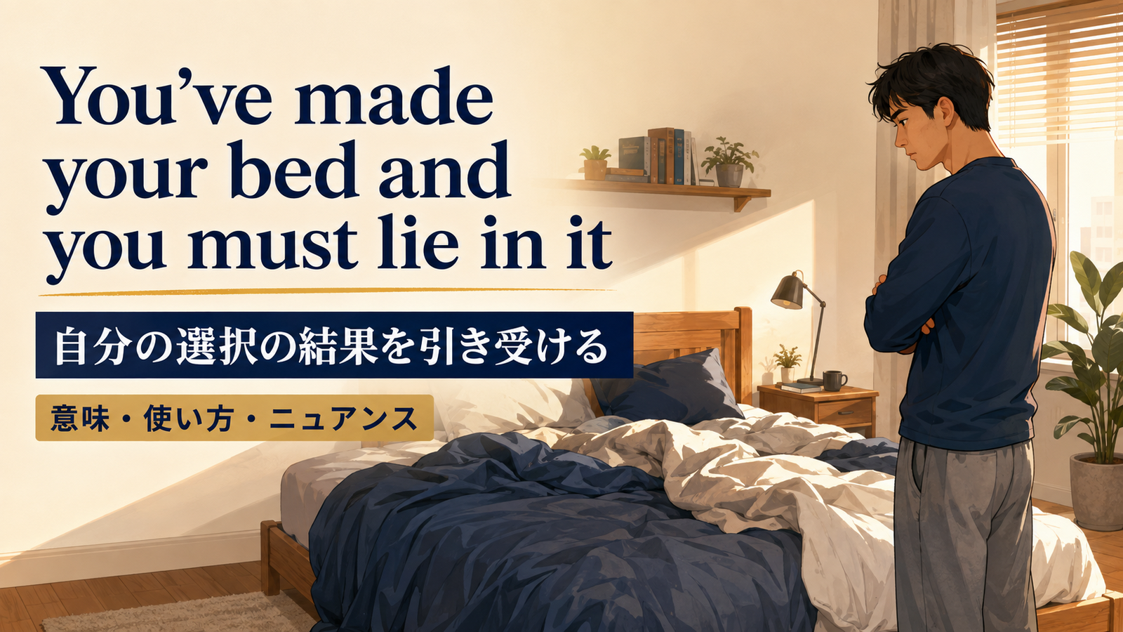 You’ve made your bed and you must lie in itの意味は？使い方・ニュアンス・例文と簡単な言い換え