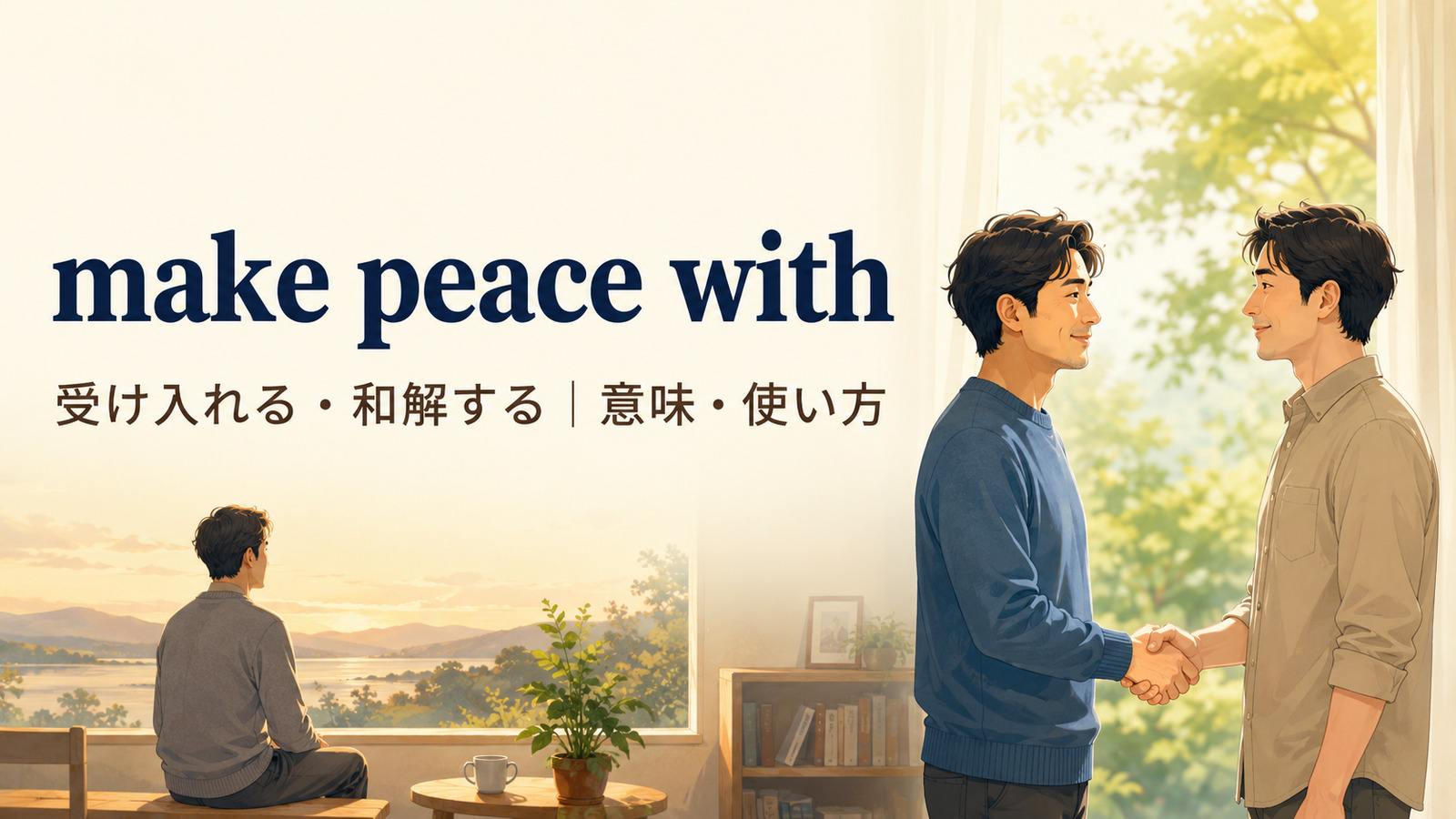 make peace withの意味・使い方・ニュアンスを解説するアイキャッチ画像
