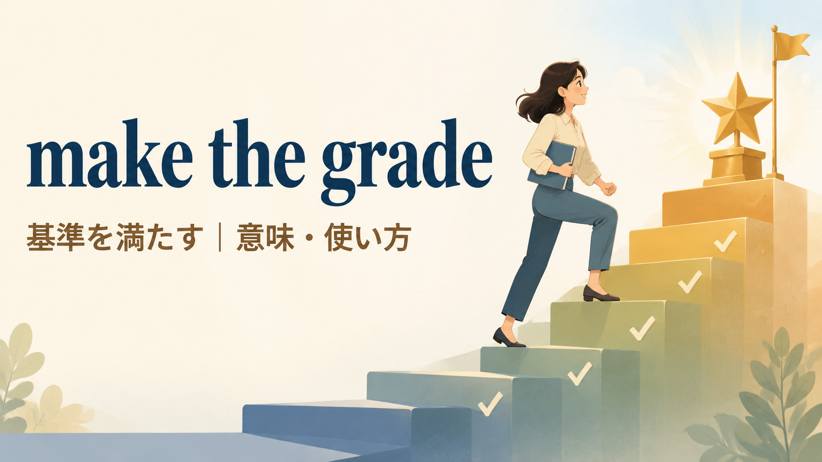 make the gradeの意味・使い方・ニュアンスを解説するアイキャッチ画像