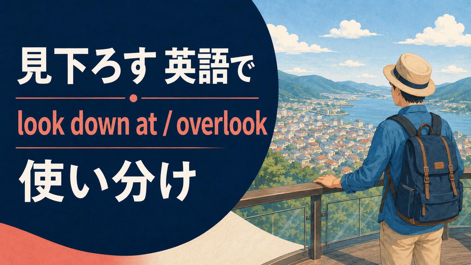 見下ろすを英語で表す主要表現の使い分け