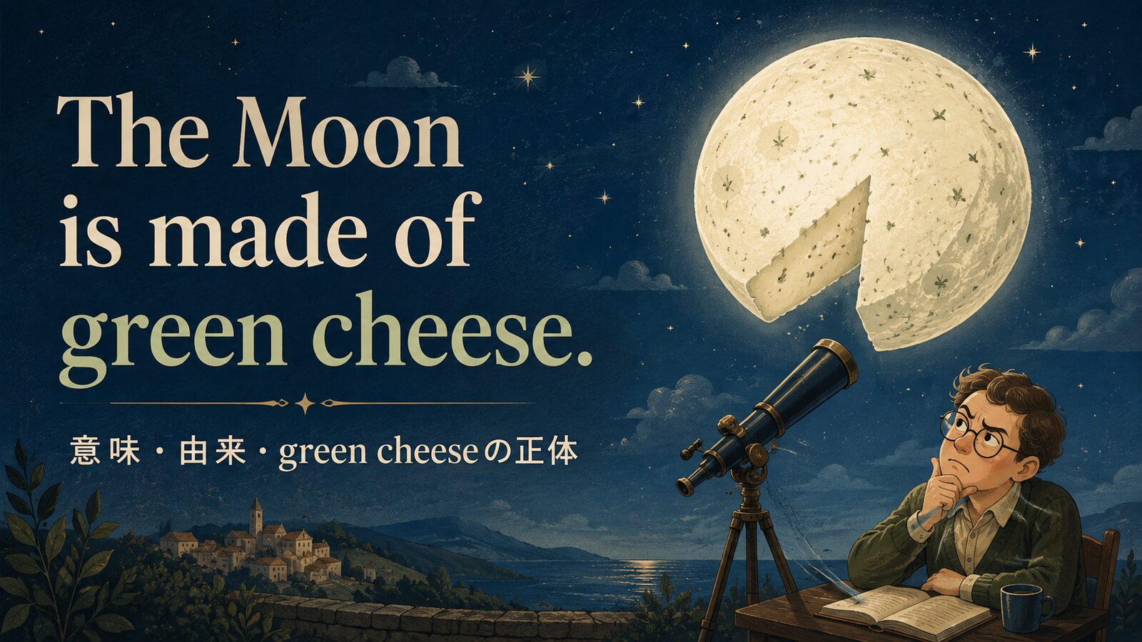 The Moon is made of green cheese.の意味・使い方｜ニュアンス・例文・似た表現を解説