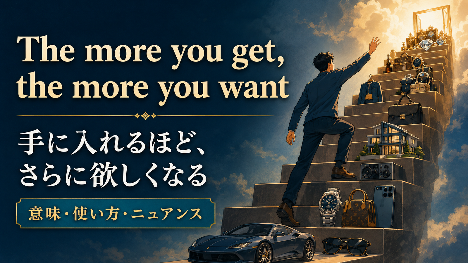 The more you get, the more you wantの意味は？使い方・ニュアンス・例文を解説