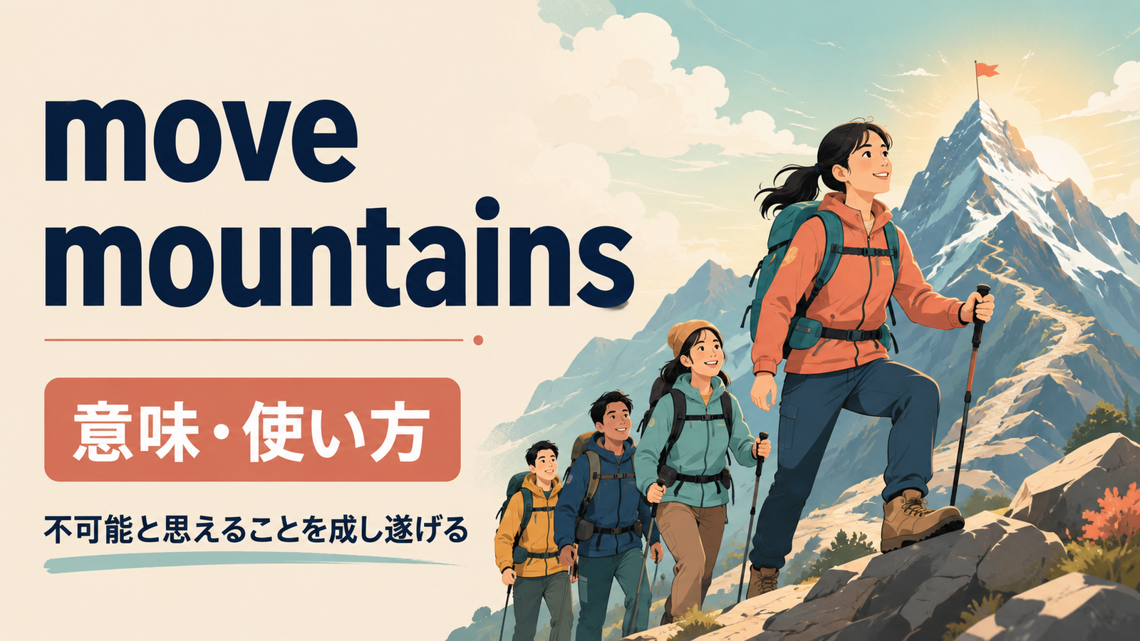 move mountainsの意味・使い方を解説するアイキャッチ