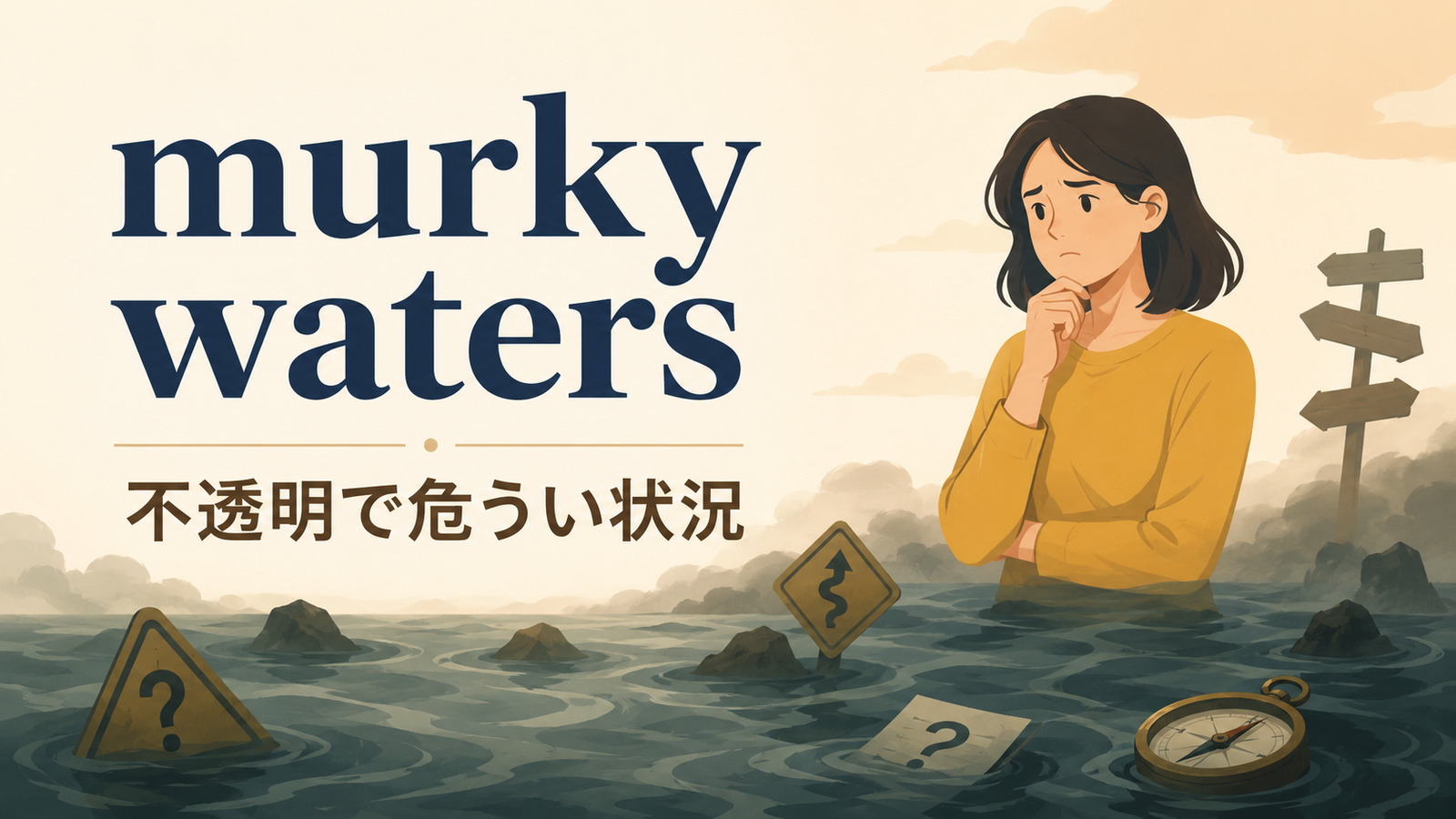 murky watersの意味は？使い方・ニュアンス・例文と簡単な言い換え