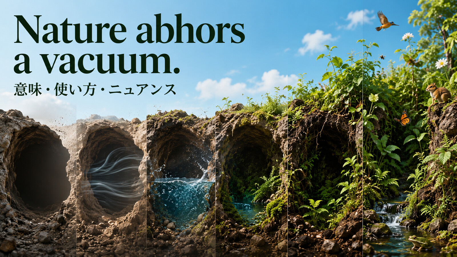 Nature abhors a vacuum.の意味・使い方