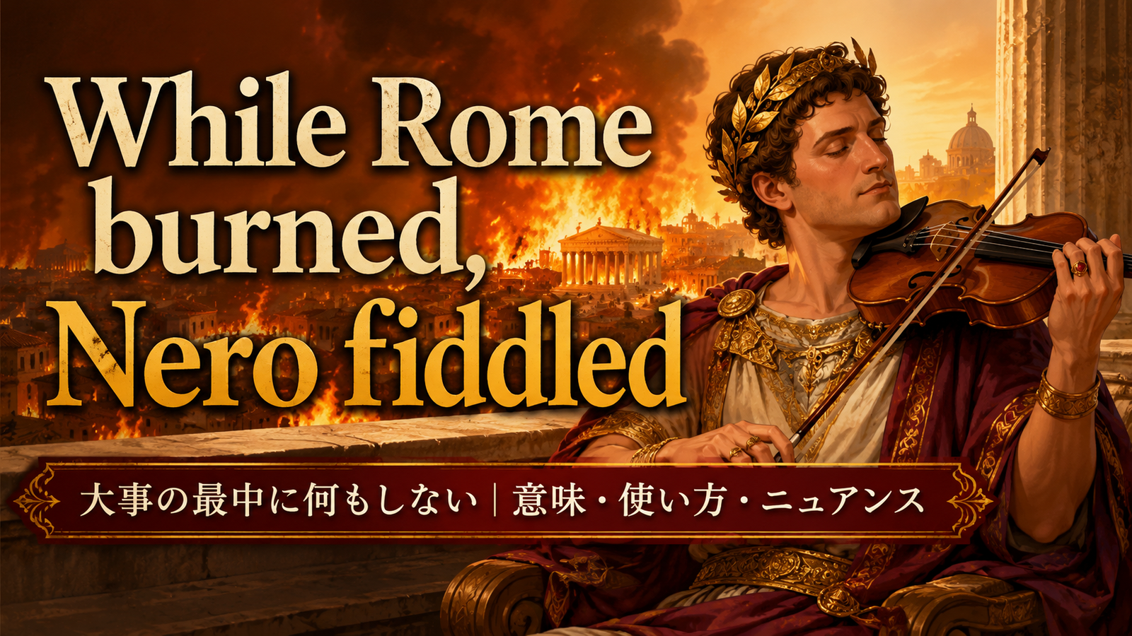 While Rome burned, Nero fiddledの意味と使い方