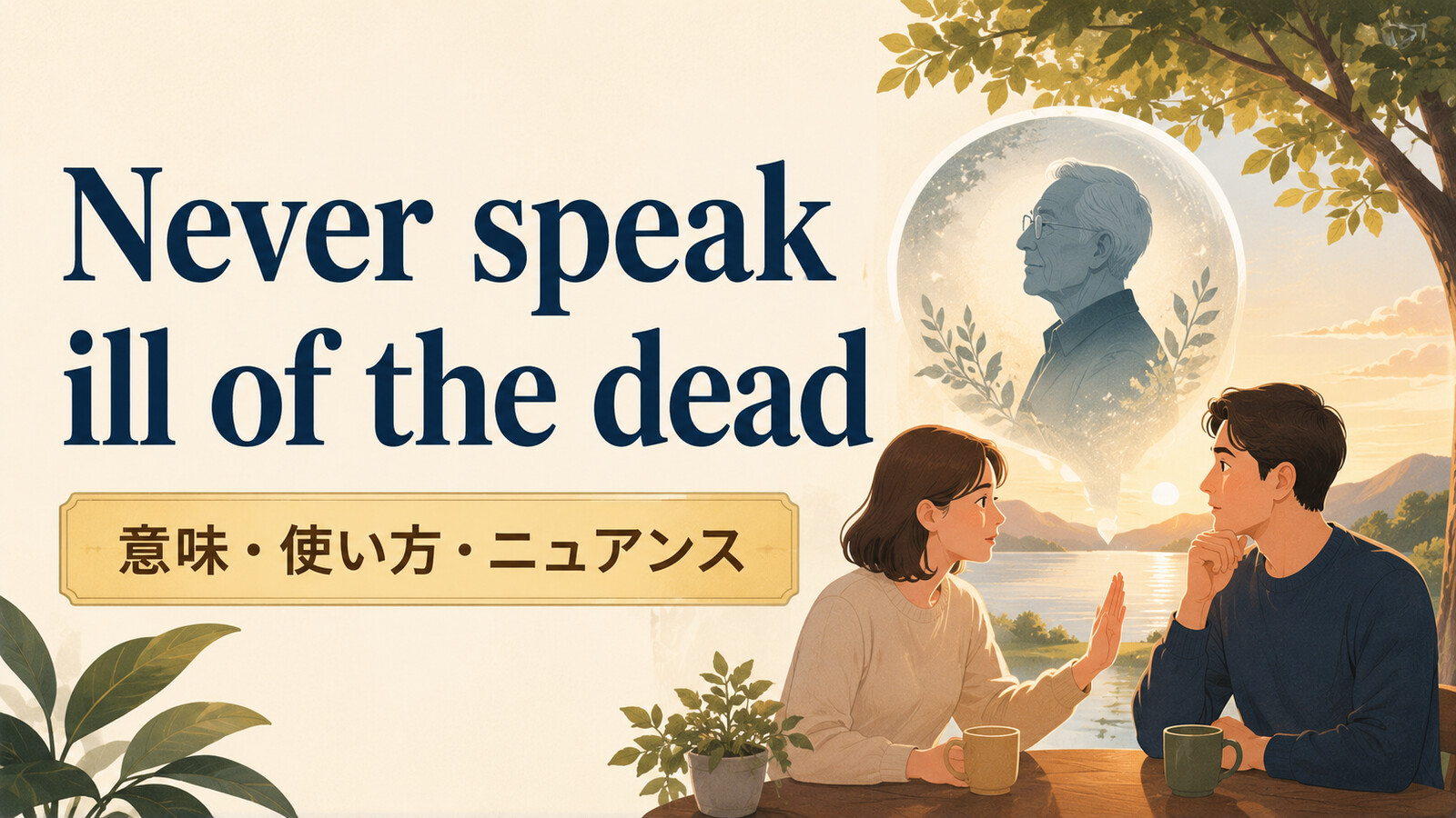Never speak ill of the deadの意味・使い方｜ニュアンスと例文、似た表現との違い