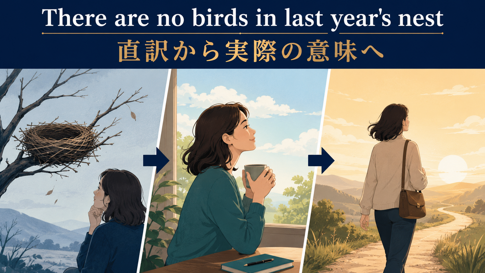 There are no birds in last year's nestを直訳から理解する解説図