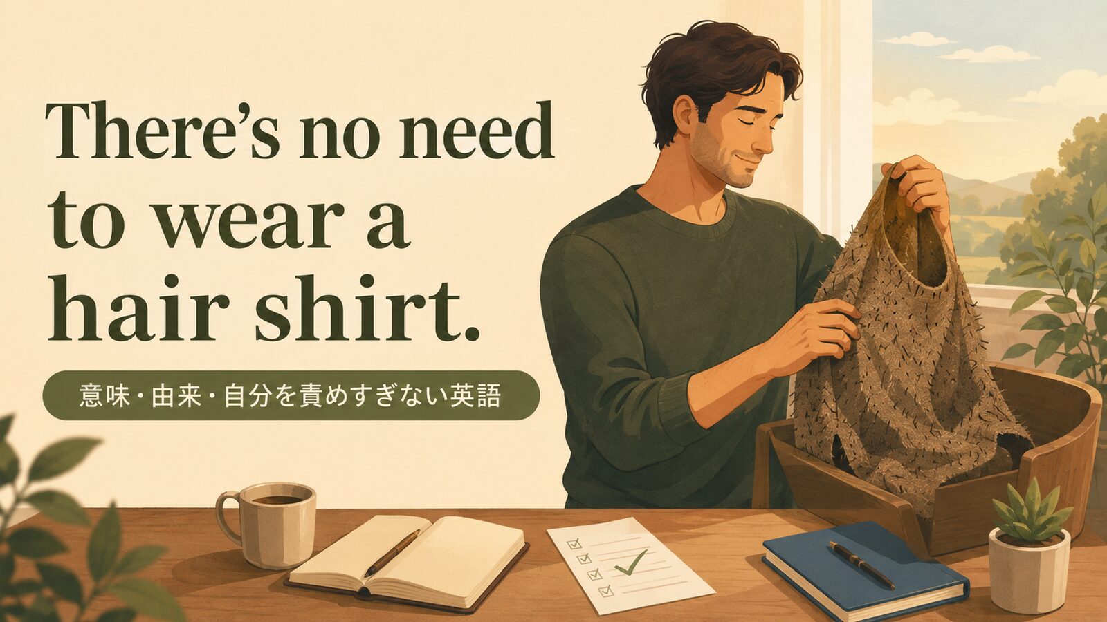 There’s no need to wear a hair shirt.の意味・使い方｜ニュアンス・例文・似た表現を解説