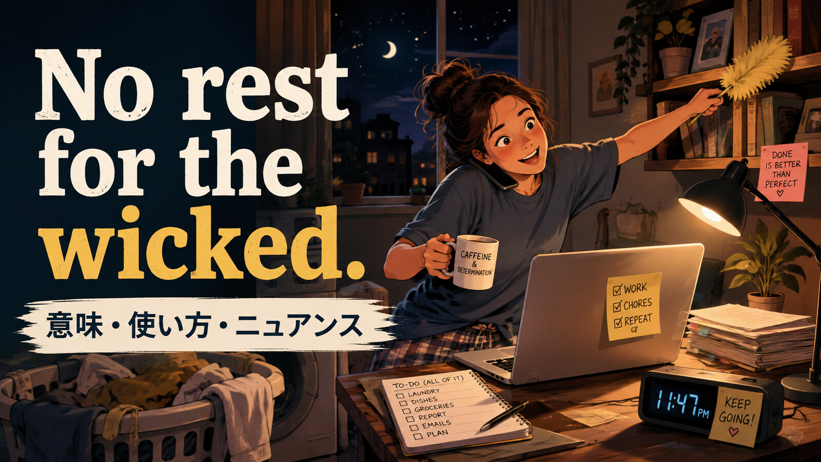 No rest for the wicked.の意味は？使い方・ニュアンスと例文