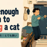 not enough room to swing a catの意味と使い方を表すアイキャッチ画像
