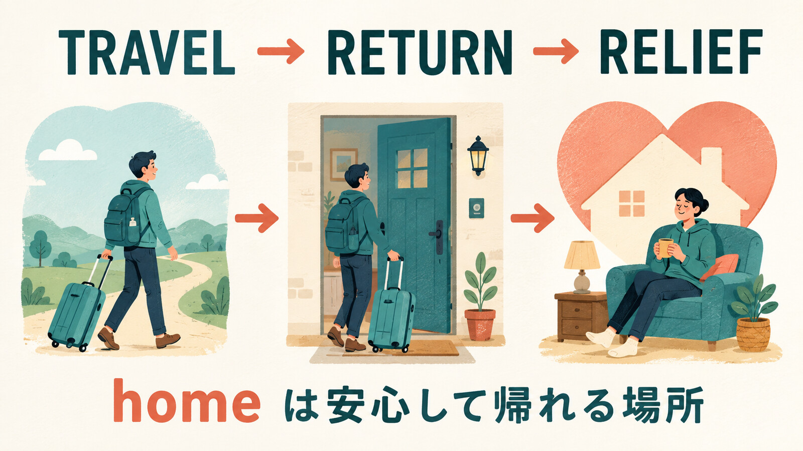 There's no time like the present.の直訳と実際の意味を比較する解説イラスト