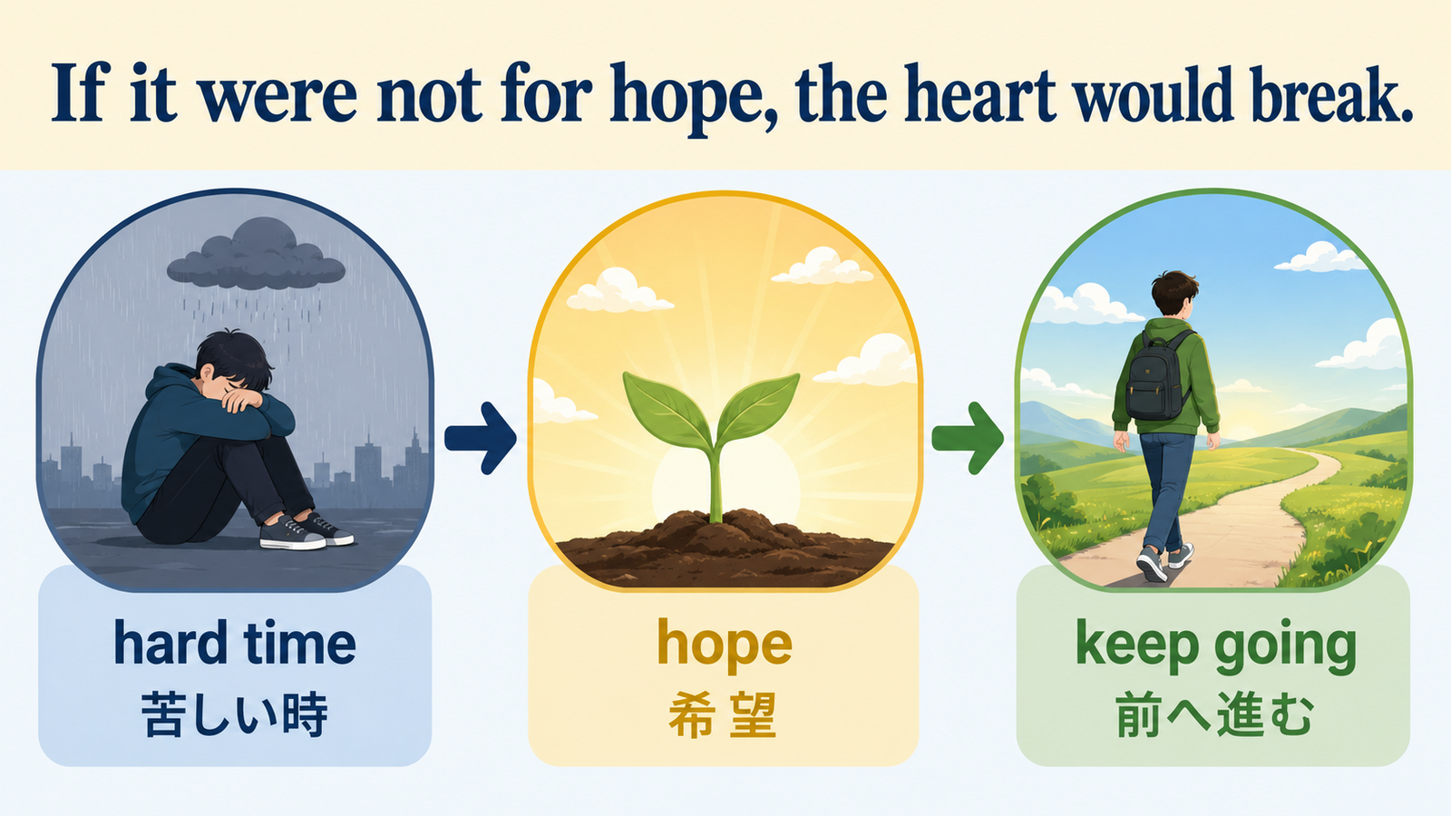 If it were not for hopeの意味を図解したイラスト