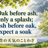 oakとashの芽吹きで雨を占う古いことわざのアイキャッチ