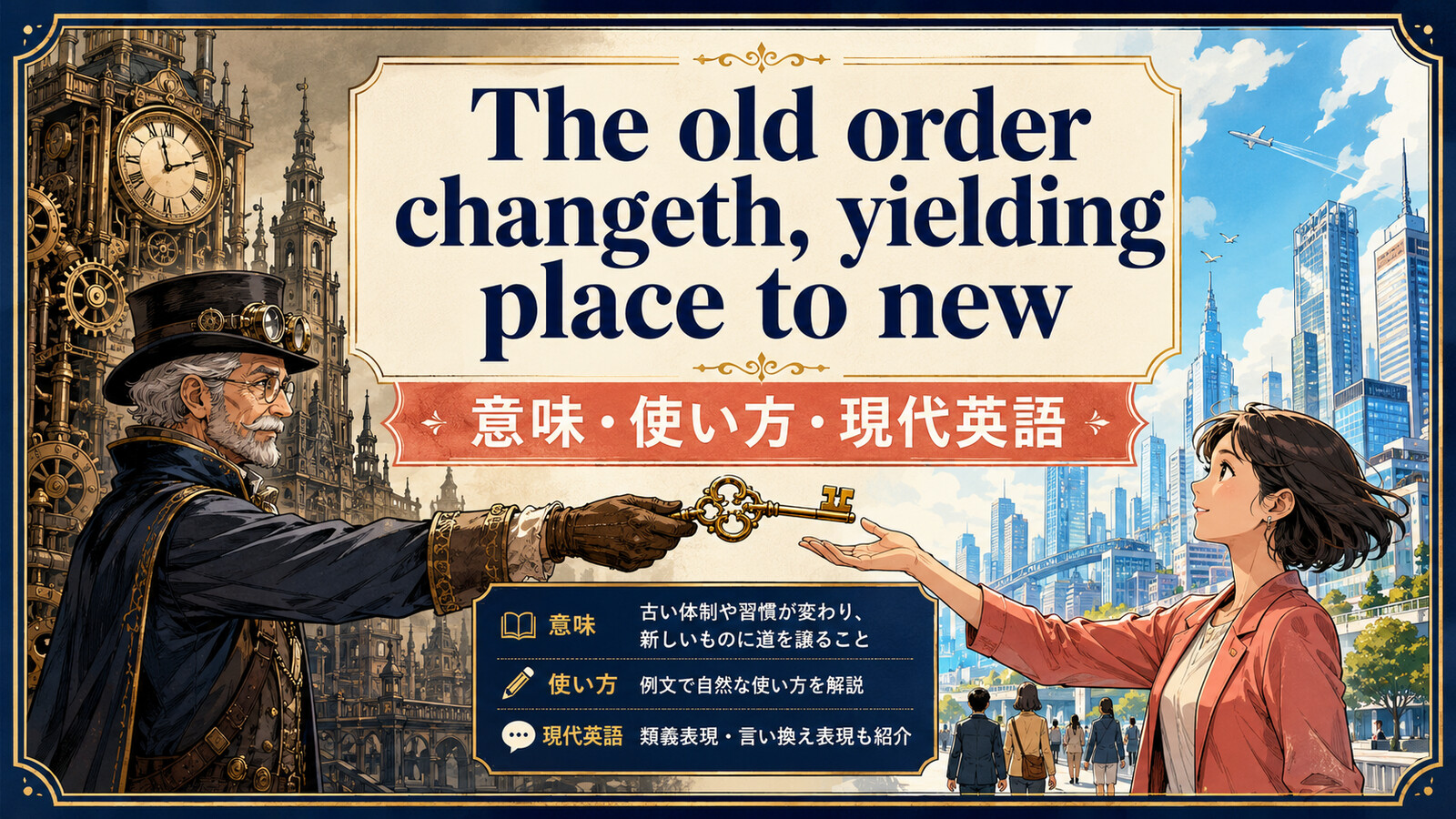 The old order changeth, yielding place to newの意味は？使い方・ニュアンス・例文を解説