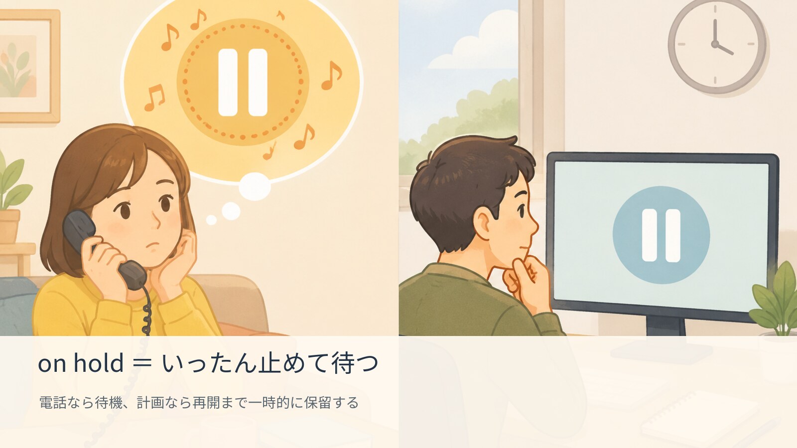 on holdの意味を図で解説