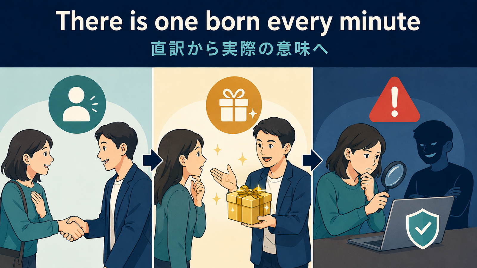 There is one born every minuteを直訳から理解する解説図