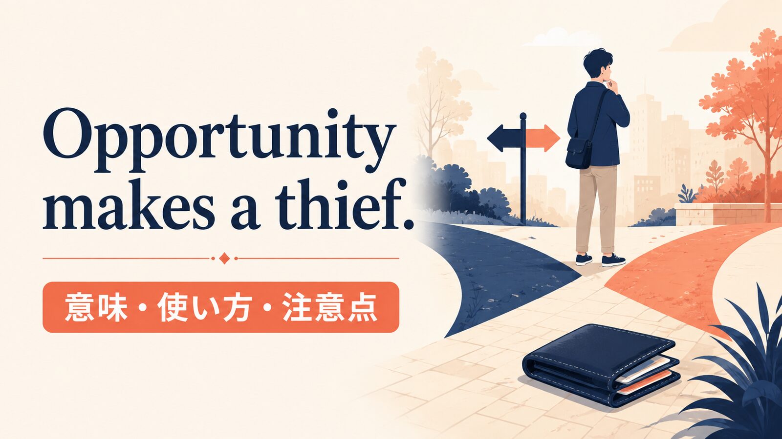 Opportunity makes a thief.の意味・使い方｜ニュアンス・例文・似た表現を解説