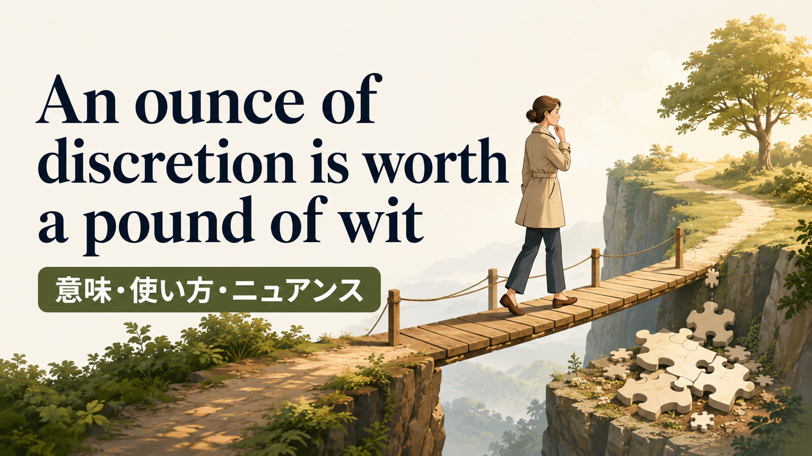 An ounce of discretion is worth a pound of witの意味・使い方｜ニュアンスと例文、似た表現との違い