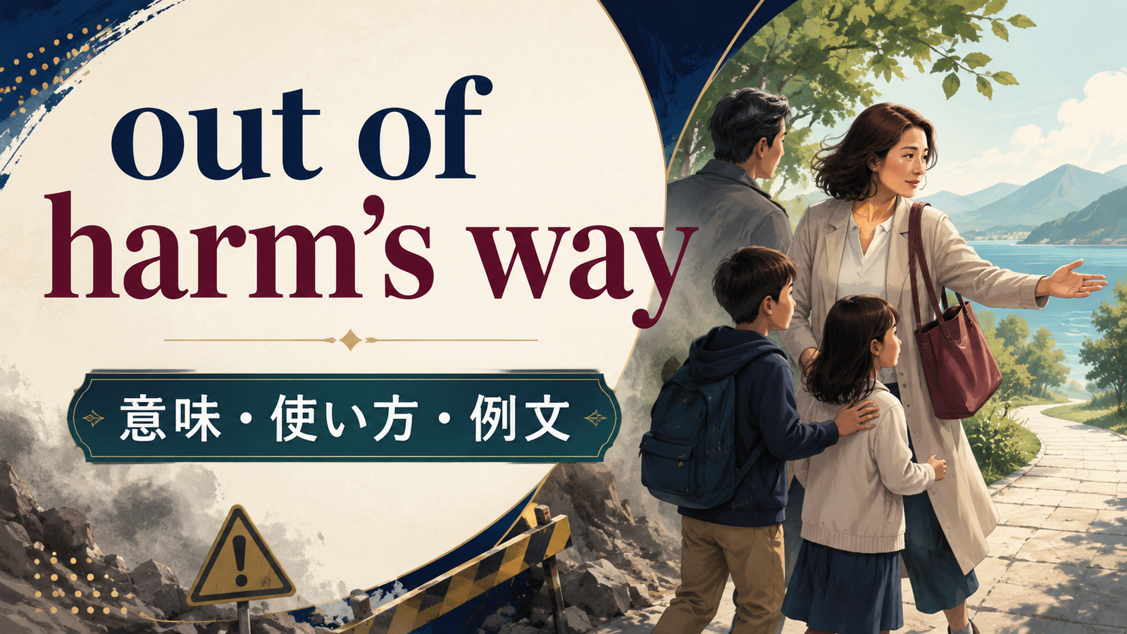 out of harm’s wayの意味・使い方・例文