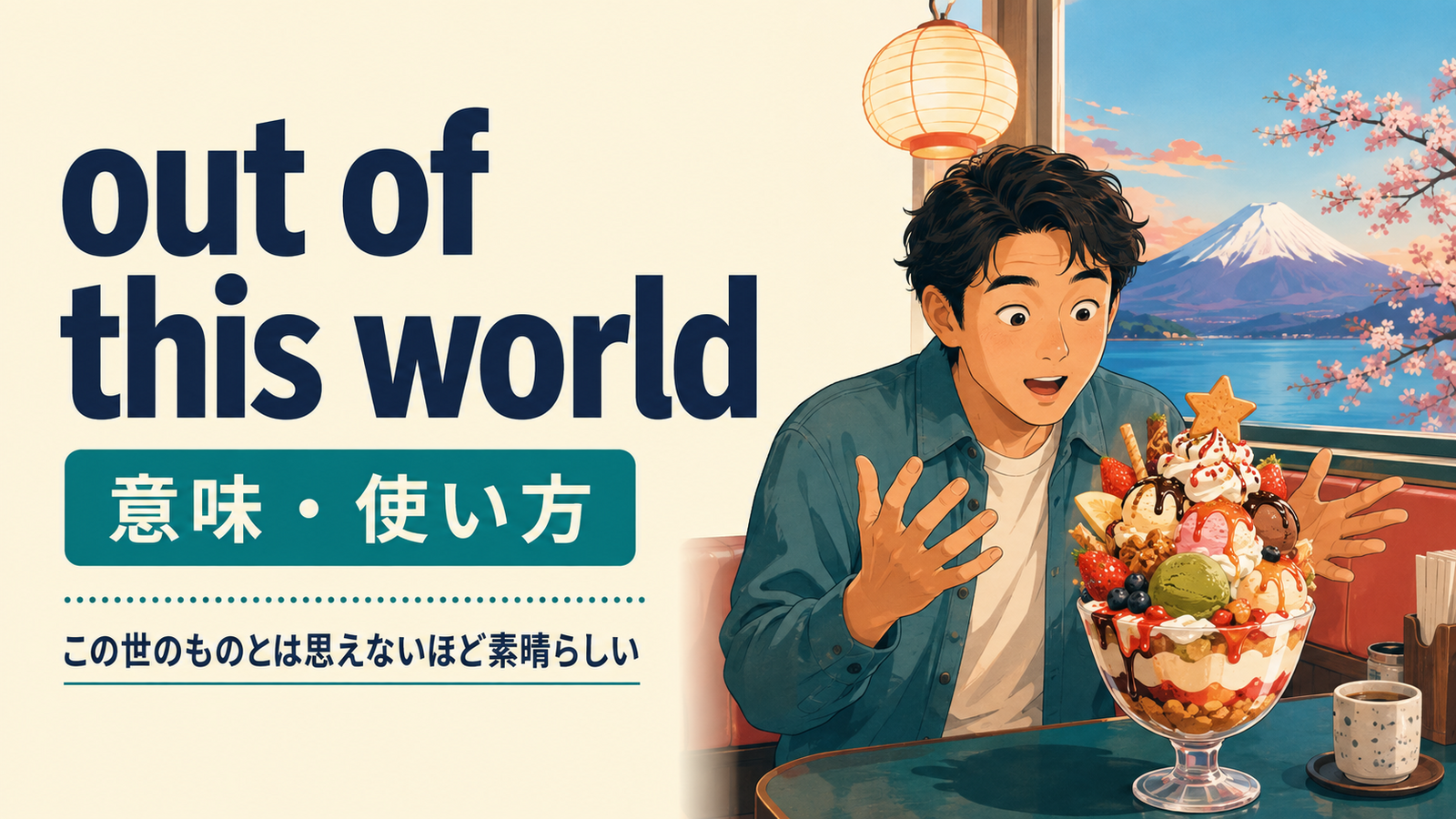 out of this worldの意味と使い方を解説するアイキャッチ