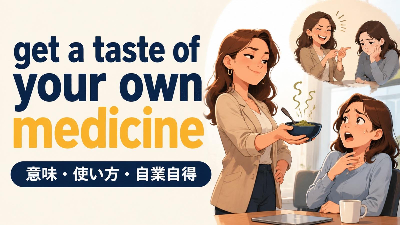 get a taste of your own medicineの意味は？使い方・ニュアンスと例文
